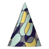 淡い色の色ジオメトリ：レトロパターン パーティーハット (左)