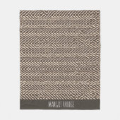 淡い色の茶色の布のラグ幾何学的パターン フリースブランケット (正面)