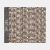 淡い色の茶色の布のラグ幾何学的パターン フリースブランケット (正面(横))