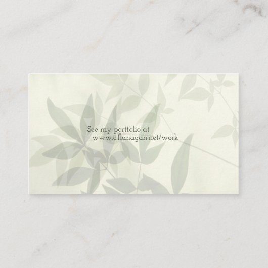 淡い色の葉 名刺 (裏面)
