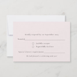 淡い色の赤面パステルシンプルピンクミニマルプレーン無地の 出欠カード