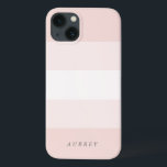 淡い色の赤面ピンクのグラデーション色ブロック iPhone 13ケース<br><div class="desc">シックな電話ケースは、赤面ピンク、パステルピンクの微妙なグラデーションの色調で色淡い色のブロックのパターンを特徴とほとんど白い。名カスタマイズ前、モノグラムまたはメッセージを洗練された灰色の斜体の書体で。</div>