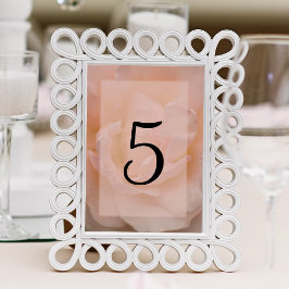 淡い色の赤面ピンクローズフローラテーブル番号 テーブルナンバー