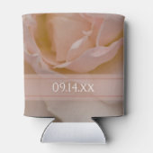 淡い色の赤面ピンクローズフローラ結婚式の引き出物 缶クーラー (裏面)