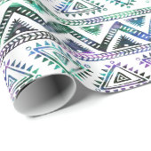 淡い色の部族幾何学模様 ラッピングペーパー (ロールコーナー)