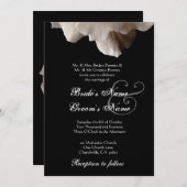 淡い色の金ゴールドとブラックバラ結婚式招待状 招待状 (正面/裏面)