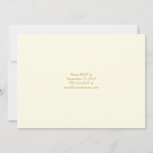 淡い色の金ゴールドと華美金ゴールド花披露宴のみ 招待状