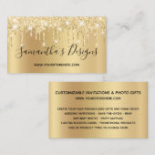 淡い色の金ゴールドグリッタードライグラデーションプオンラインストア 名刺 (正面/裏面)
