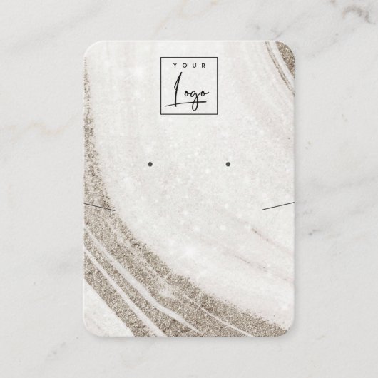 淡い色の金ゴールド大理石ゲートネックレスイヤリングディスプレイ 名刺 (正面)