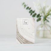 淡い色の金ゴールド大理石ゲートネックレスイヤリングディスプレイ 名刺 (スタンド正面)