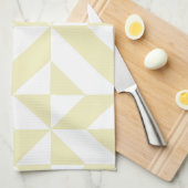 淡い色の金ゴールド幾何学的デコ立方体パターン キッチンタオル (四つ折り)