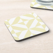 淡い色の金ゴールド幾何学的デコ立方体パターン コースター (左側)