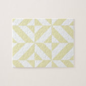 淡い色の金ゴールド幾何学的デコ立方体パターン ジグソーパズル (横)