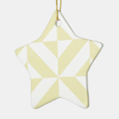 淡い色の金ゴールド幾何学的デコ立方体パターン セラミックオーナメント (左)