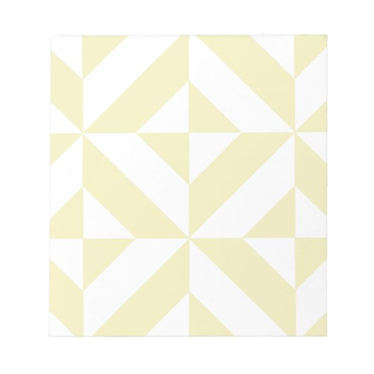 淡い色の金ゴールド幾何学的デコ立方体パターン ノートパッド (正面)