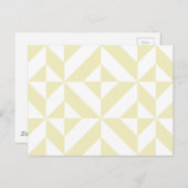 淡い色の金ゴールド幾何学的デコ立方体パターン ポストカード (正面/裏面)