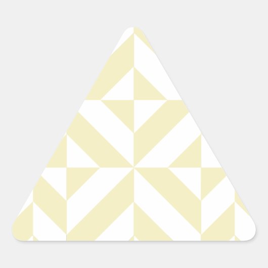 淡い色の金ゴールド幾何学的デコ立方体パターン 三角形シール (正面)