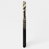 淡い色の金ゴールド曲線光線、金ゴールドスクリプト名 iPhoneケース (左側)