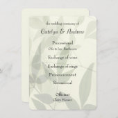 淡い色の離れ結婚式 プログラム (正面/裏面)