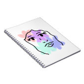 淡い色の顔と花の抽象画 ノートブック (右側)