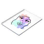 淡い色の顔と花の抽象画 ノートブック (左側)
