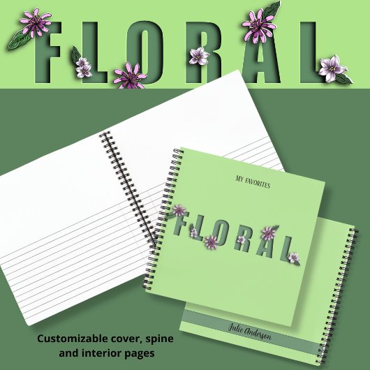 淡い色のolivegreenフローラ「紙カット」 duoスケッチ/線分 ノートブック