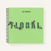 淡い色のolivegreenフローラ「紙カット」 duoスケッチ/線分 ノートブック (正面)