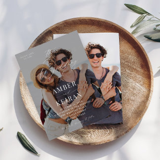 淡い色合いの写真結婚の 招待状