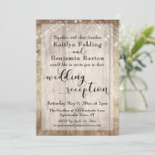 淡い色合いの木材と照明が優しいウェディングレセプション 招待状 (スタンド正面)