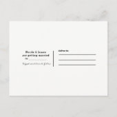 淡い花のダークチョークエレガントなSave the Date 案内ポストカード (裏面)