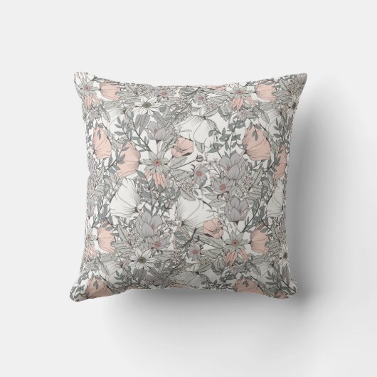 淡い花柄 クッション (裏面)