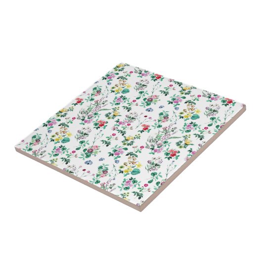 淡い花柄 タイル (側面)