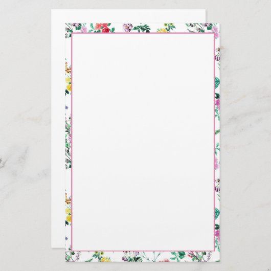 淡い花柄 便箋 (正面/裏面)