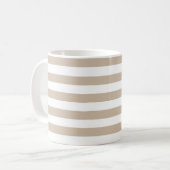 淡い茶色と白のストライプ コーヒーマグカップ (正面左)