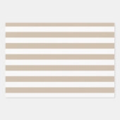 淡い茶色と白のストライプ ラッピングペーパーシート (正面3)