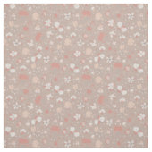 淡い茶色のスケッチ風の花 ファブリック (見本)