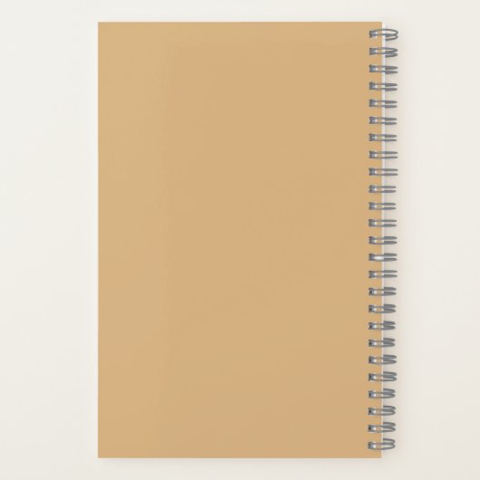 淡い茶色のスパイラルにビジネス名とロゴ ノートブック (裏面)