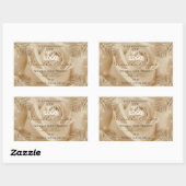 淡い茶色のバラパーム葉製品ラベルロゴ 長方形シール (シート)