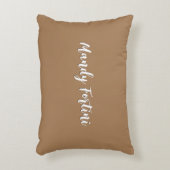 淡い茶色のプレーンエレガントミニマリスト書 アクセントクッション (正面(垂直))