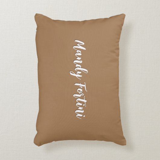 淡い茶色のプレーンエレガントミニマリスト書 アクセントクッション (正面(垂直))