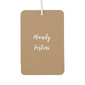 淡い茶色のプレーンエレガントミニマリスト書 カーエアーフレッシュナー (正面)