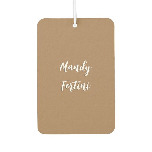 淡い茶色のプレーンエレガントミニマリスト書 カーエアーフレッシュナー (正面)