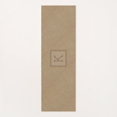 淡い茶色のライフェイクネンのテクスチャ背景 ヨガマット (正面)