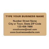 淡い茶色の出荷にプレーン文字ビジネスブランド ラベル (正面)