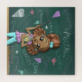 淡い茶色の女の子と前向き言葉 ジグソーパズル (横)