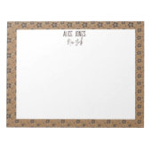 淡い茶色の柄の自然花 ノートパッド (正面)