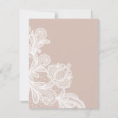 淡い茶色の洗礼招待状に白いレース 招待状 (裏面)