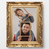 淡い茶色の素朴友情フレーム フォトプラーク (正面)