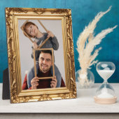 淡い茶色の素朴友情フレーム フォトプラーク (側面)