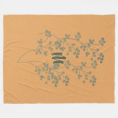 淡い葉の離れモノグラムフリースブランケット フリースブランケット (正面(横))